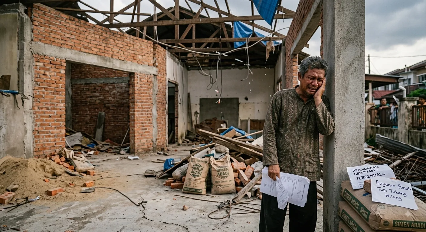 Property owner distressed by an unfinished renovation project